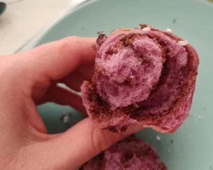 Édesburgonyás “gyapjúzsemle” anko töltelékkel